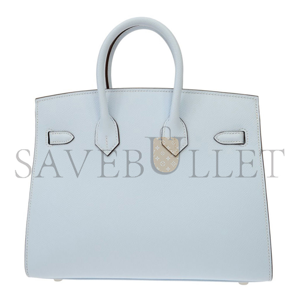 H**mes master birkin 25 swift leather fog blue silver buckle h049362ck21 (25*20*13cm)